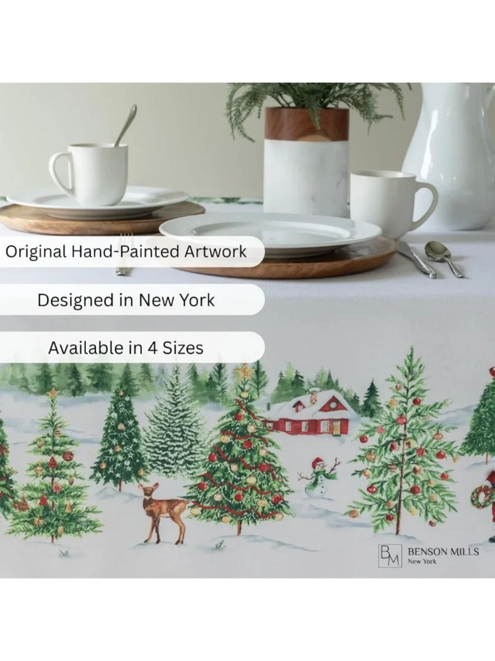 Festive Christmas Wonderland Tablecloth - 60